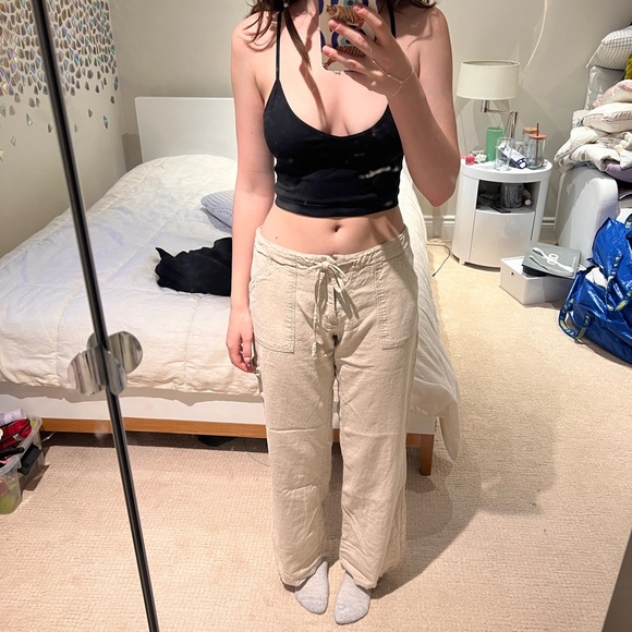 Tan linen pants - Picture 2 of 3